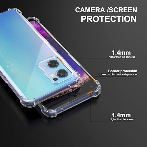 Miniatura 4 de Caso para Reno 7 5G Clear TPU cuatro esquinas cubierta protectora transparente suave funda