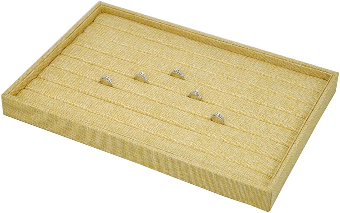 Ring Cufflink Pad Inserts Jewelry Tray Showcase Display Storage Organizer Linen