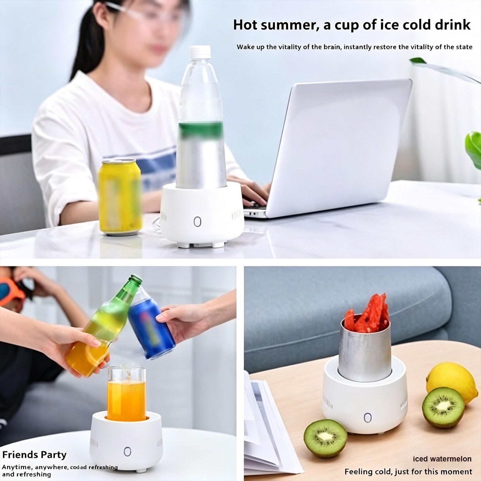 Tazza Portatile a Raffreddamento rapido, refrigeratore elettronico rapido for Bottiglie da 3 Minuti, refrigeratore istantaneo for Bevande for Birra, Soda, Vino con Controllo della Temperatura