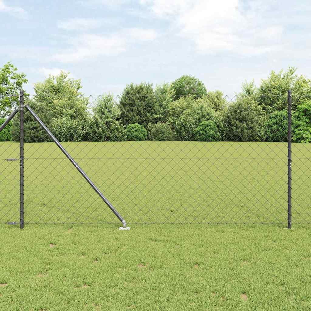 vidaXL Recinzione a maglie con punte 25 x 1,2 m Grigio Rete