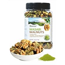Zorrer Wasabi Walnuts, 6 oz, Not Fried, Non-GMO, Freshly Roasted & Seasoned | No Added Sugar, Vegan & Gluten-Free, Flavor Snack for Sports Events, Movie Nights & Gatherings