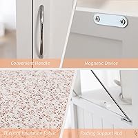 Vista 4 de Tabla de planchar con gabinete de almacenamiento, tabla de planchar plegable con almacenamiento adicional, estación de planchado plegable de madera