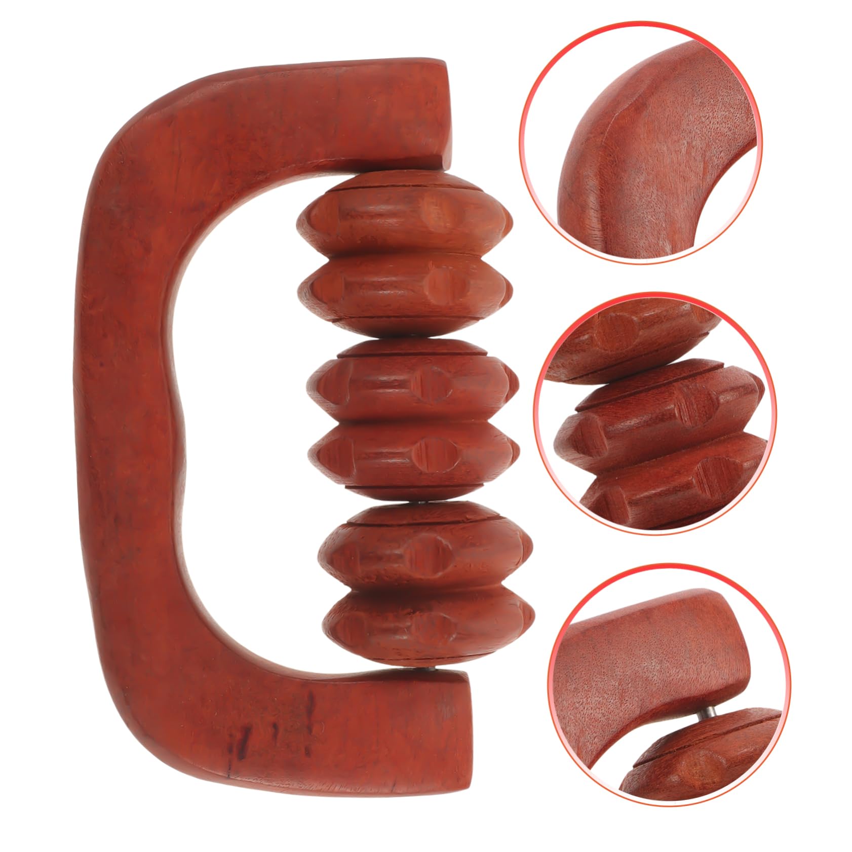 Didiseaon 4 Piezas Masajeador de rodillos de madera. masajeador de mano rodillo de masaje masajeador de rodillos para el cuello rodillo muscular manual rueda de desplazamiento engranaje