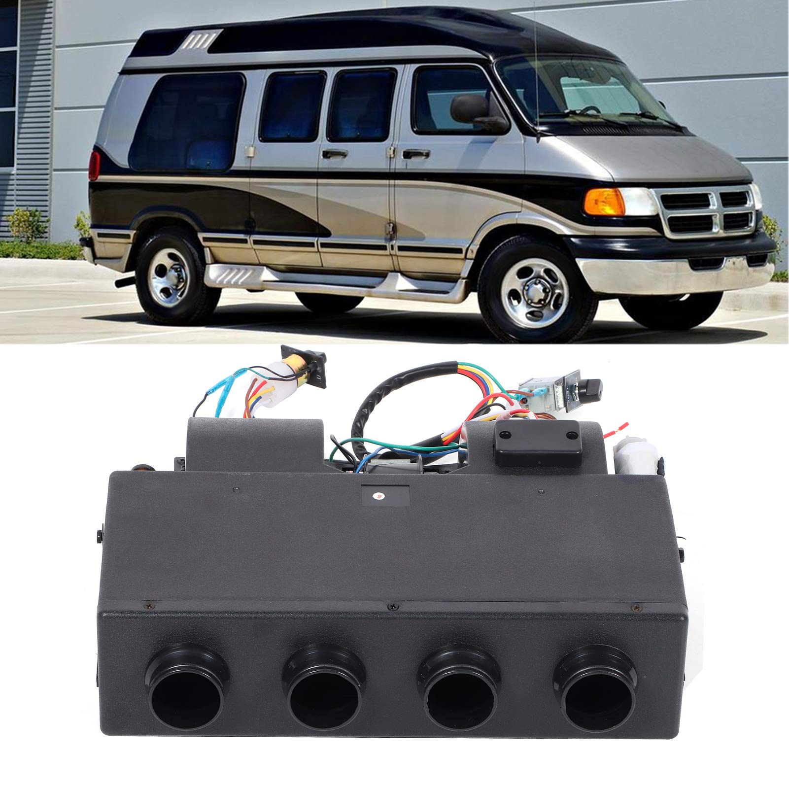 aqxreight Evaporador de Aire Acondicionado de 12V, Termostato de Refrigeración de Calefacción Debajo del Tablero, 3 Velocidades, 600CFM, Universal para Coche y Camión