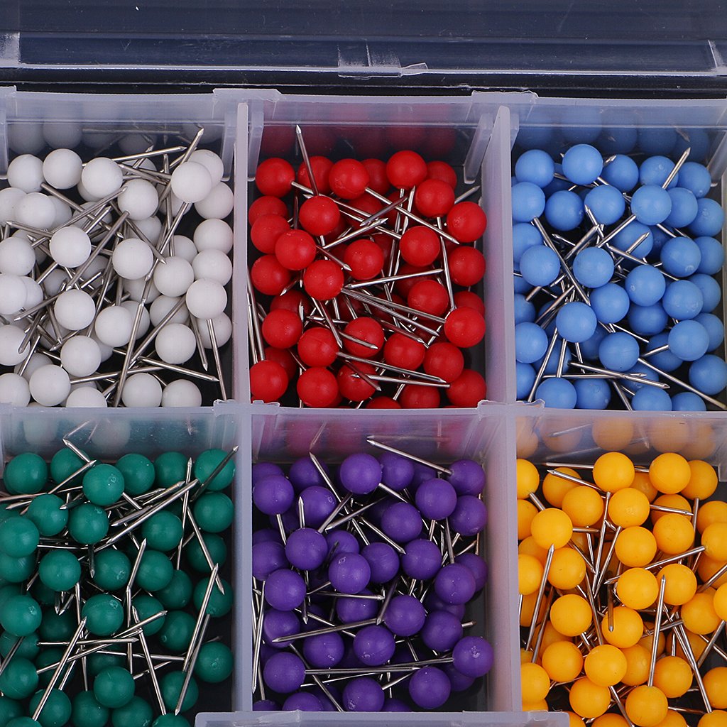 Lot de 10 boîtes de 500 punaises à tête ronde en plastique pour le bureau, les cartes