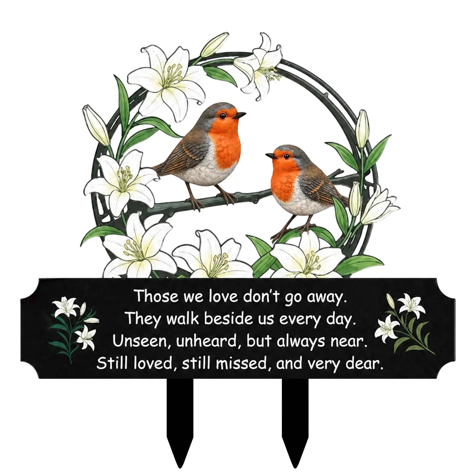 Susfyhya Robin Memorial Plaques, Jasmine Acrylic Garden Stakes Decorative