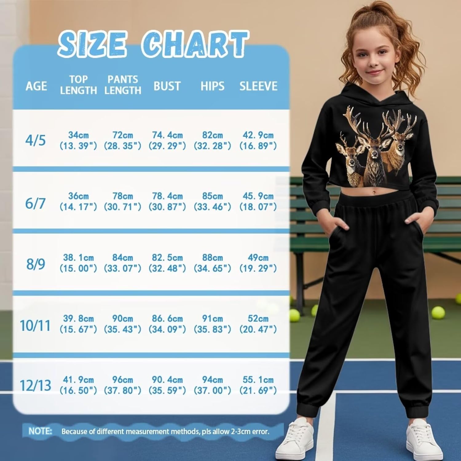 Girls' Workout Top & Bottom Sets 2 Piece Tracksuit Athletic Sweatsuits Sets for Girls Crop Top Hoodies Fall Outfit
