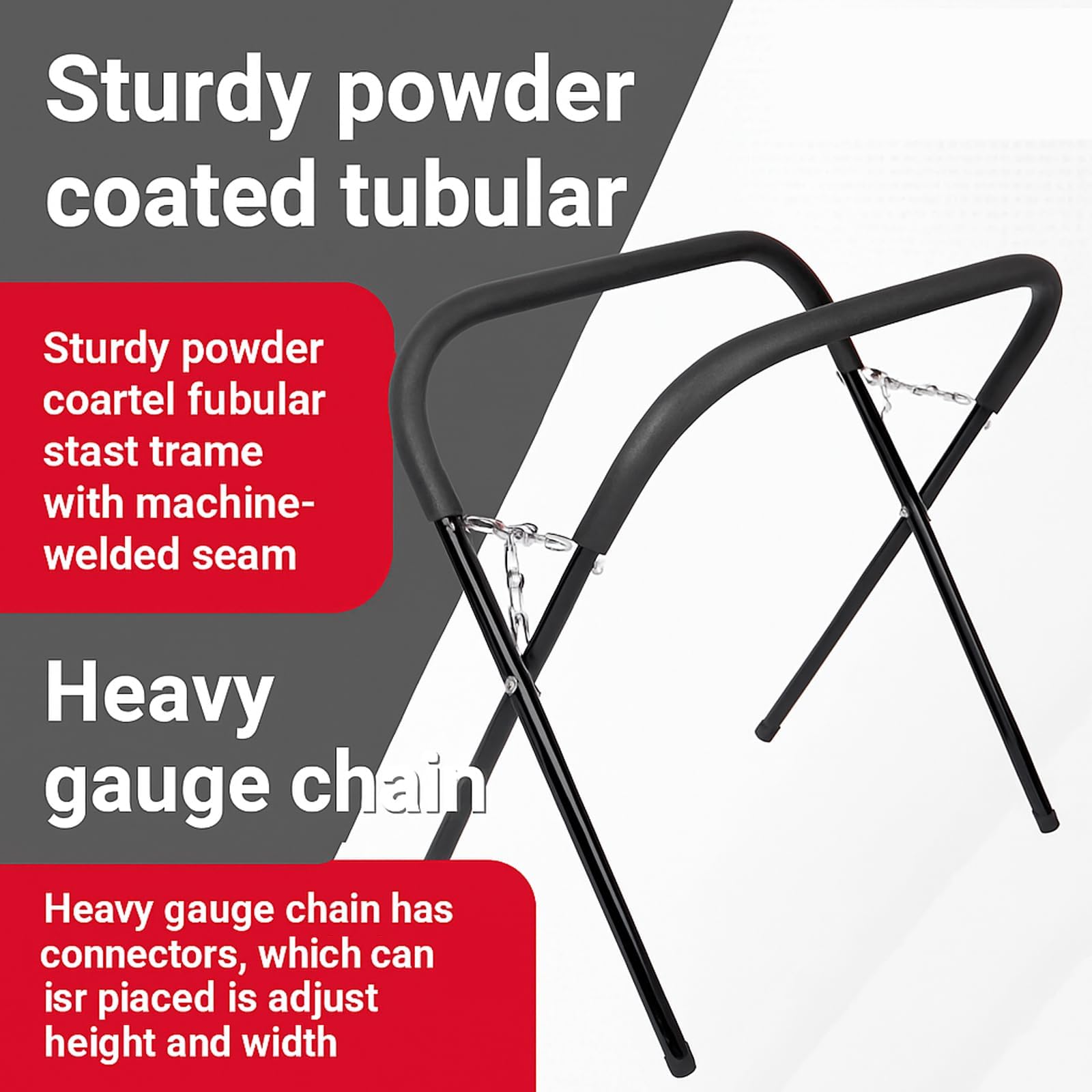 Garvee Lot de 3 Établi Pliant en Acier Charge 750 lbs (340 kg), Table de Travail Portable Multifonction pour Atelier et Garage, Support pour Pare-chocs, Portières et Capots, Noire