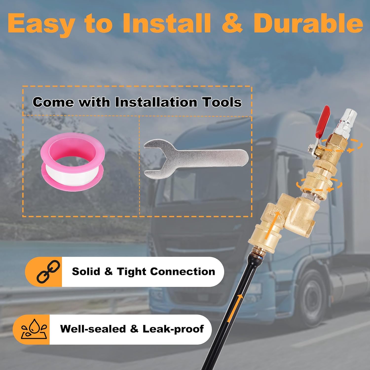 JiaYan Radiator Cleaning Wand: 24in Radiator Genie Water Air Dual Purpose Connector Pressure Washer Flush and Cleaner Tool Max 5000PSI for Household Cars, Trucks, SUV, RV