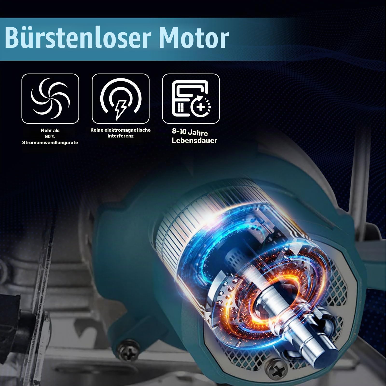5“ Akku Handkreissäge kompatibel mit Makita Akku 18V, 8000RPM Bürstenlose Kreissäge mit 4 Sägeblättern, Metall-Hilfsgriff, 60 mm (90°), 40 mm (45°) Schnitttiefe, für Holz weiches Metall (keine Akku)