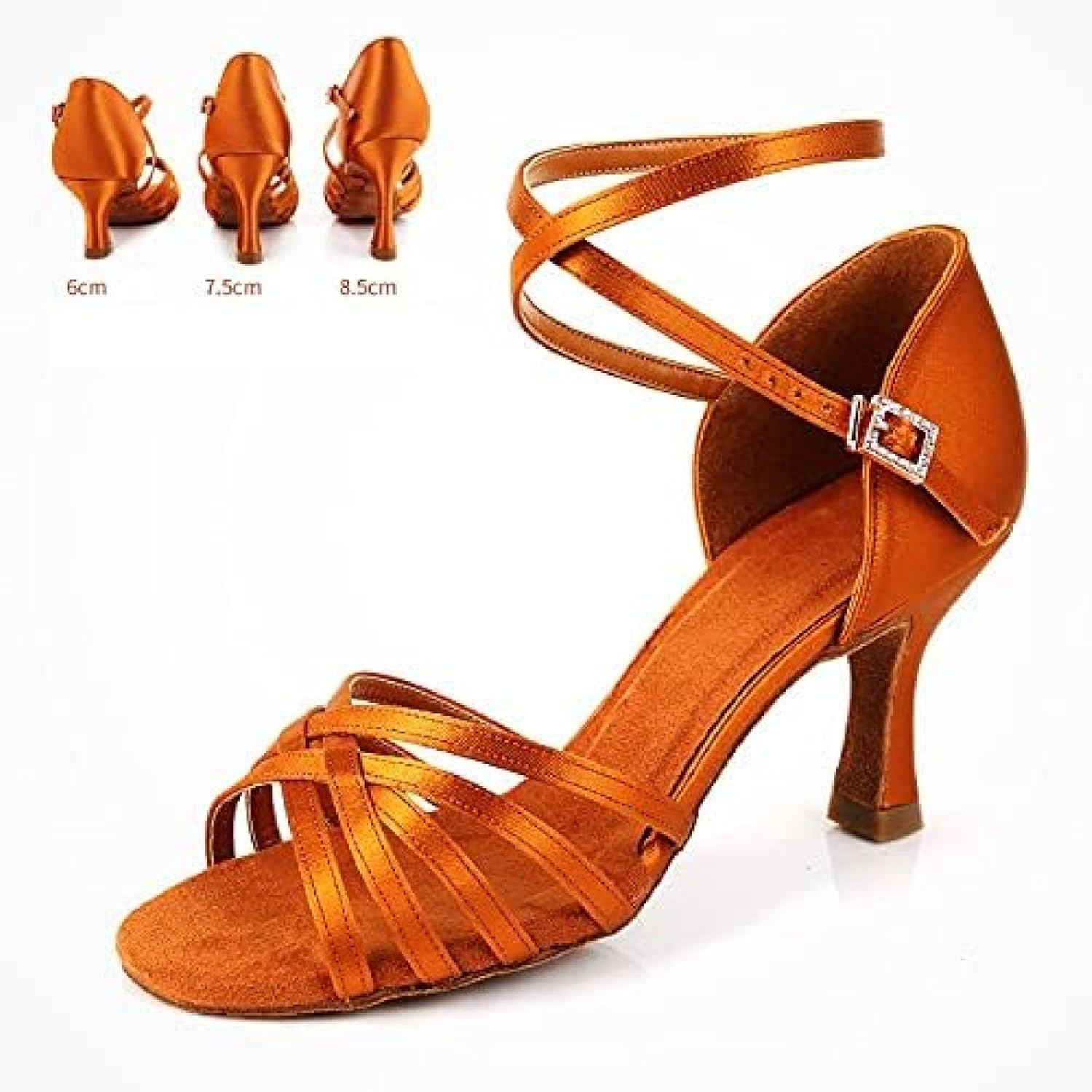 オレンジ色社交ダンスシューズ ラテン