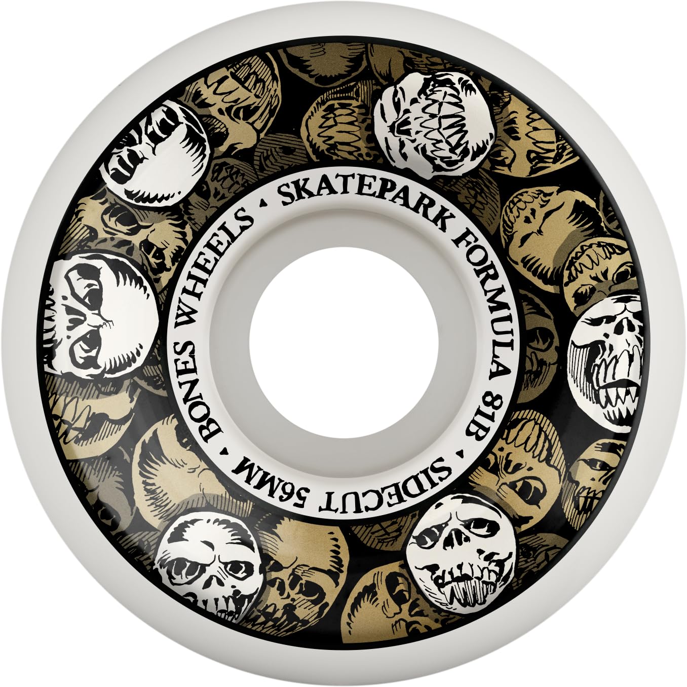 Bones Wheels Skatepark Formula SPF Sidecuts Skateboard Wheels, 56mm, 81B / 101A, P5 Sidecut