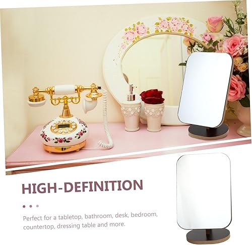Miniatura 4 de Mesa de maquillaje portátil Espejo giratorio Vanidad de escritorio Espejo cosmético simple de madera