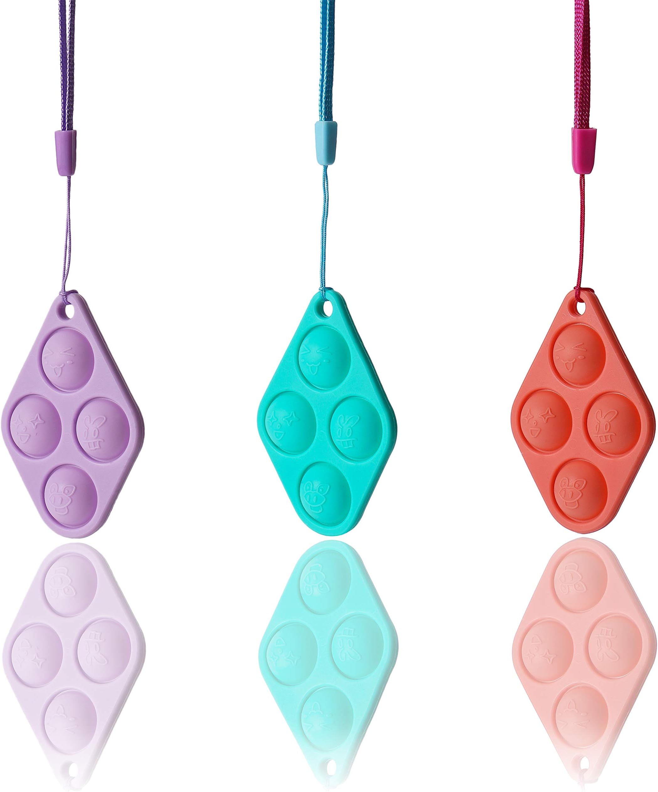 Mini Pop Fidget Toy, 3 Pack Pop its Silicone Push Pop Bubble Fidget Toys, Fidgets Spinner, Autism Special Needs Stress Reliever, Hand Key Chain Fidget Bubble Wrap Sensory Silicone Toy.