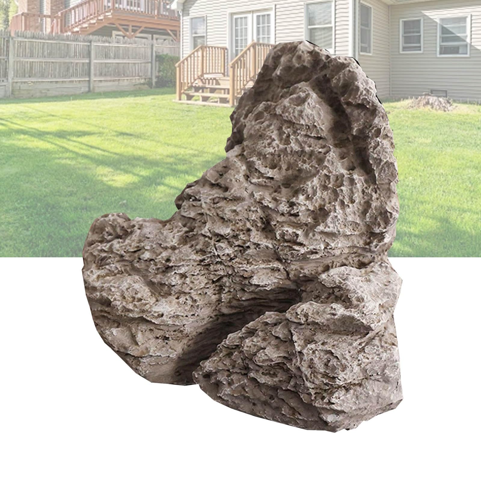 Bliajkswyr Artificial Landscape Enclosure Stone Faux Rock for Yard Decorative Realistic Natural Texture Septic Cover Artificial Stone Large Size Covers Well Pumps Sprinkler Valves & Yard Utilities(E)