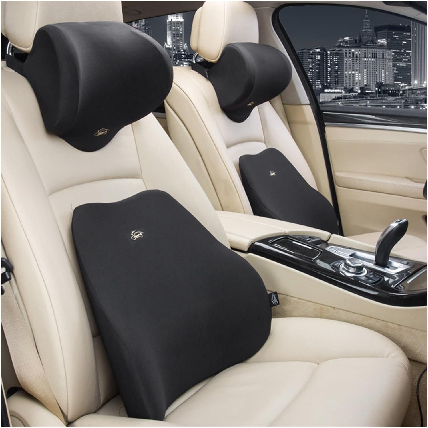 TEMKIN W Car Neck Pillow Lumbar Back Support Breathable Car Headrest Cushion Car Seat Pillow Y (Color : Lumbar Support 1)