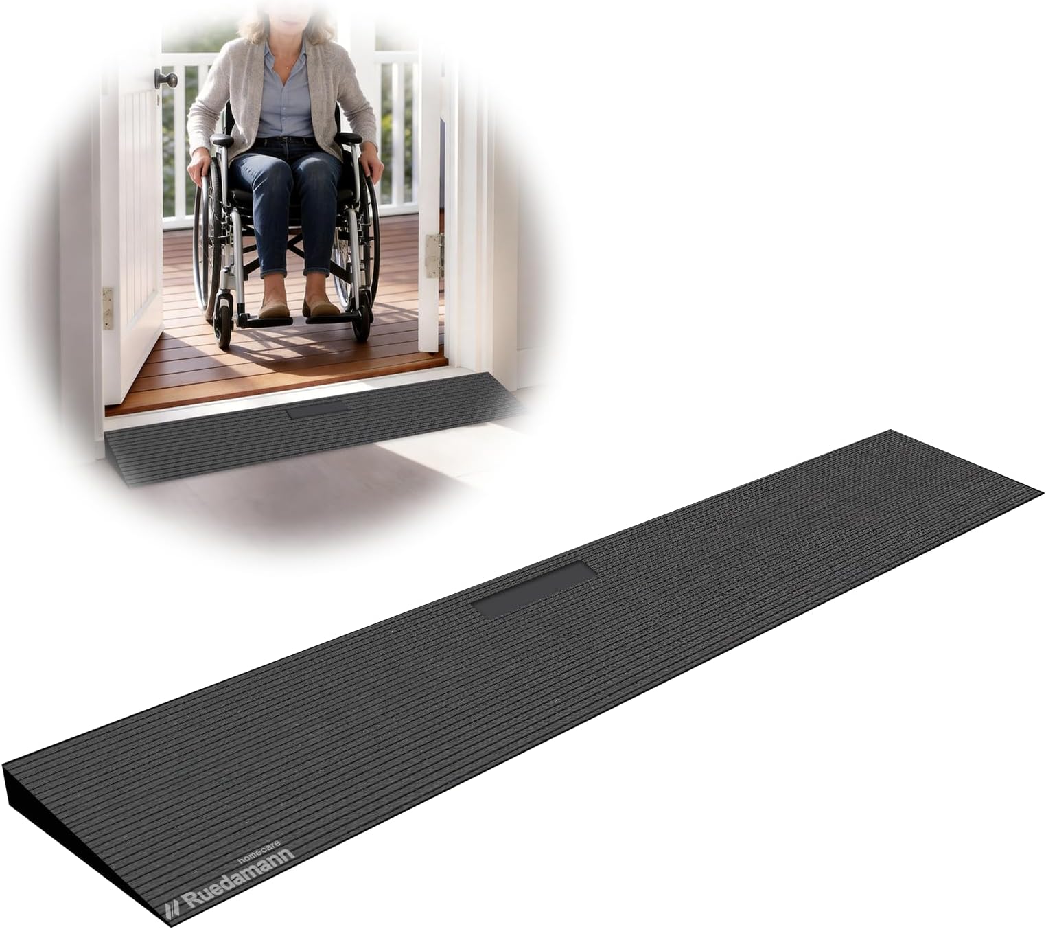 3300 lbs Threshold Ramps for Doorways, 1" Rise Rubber