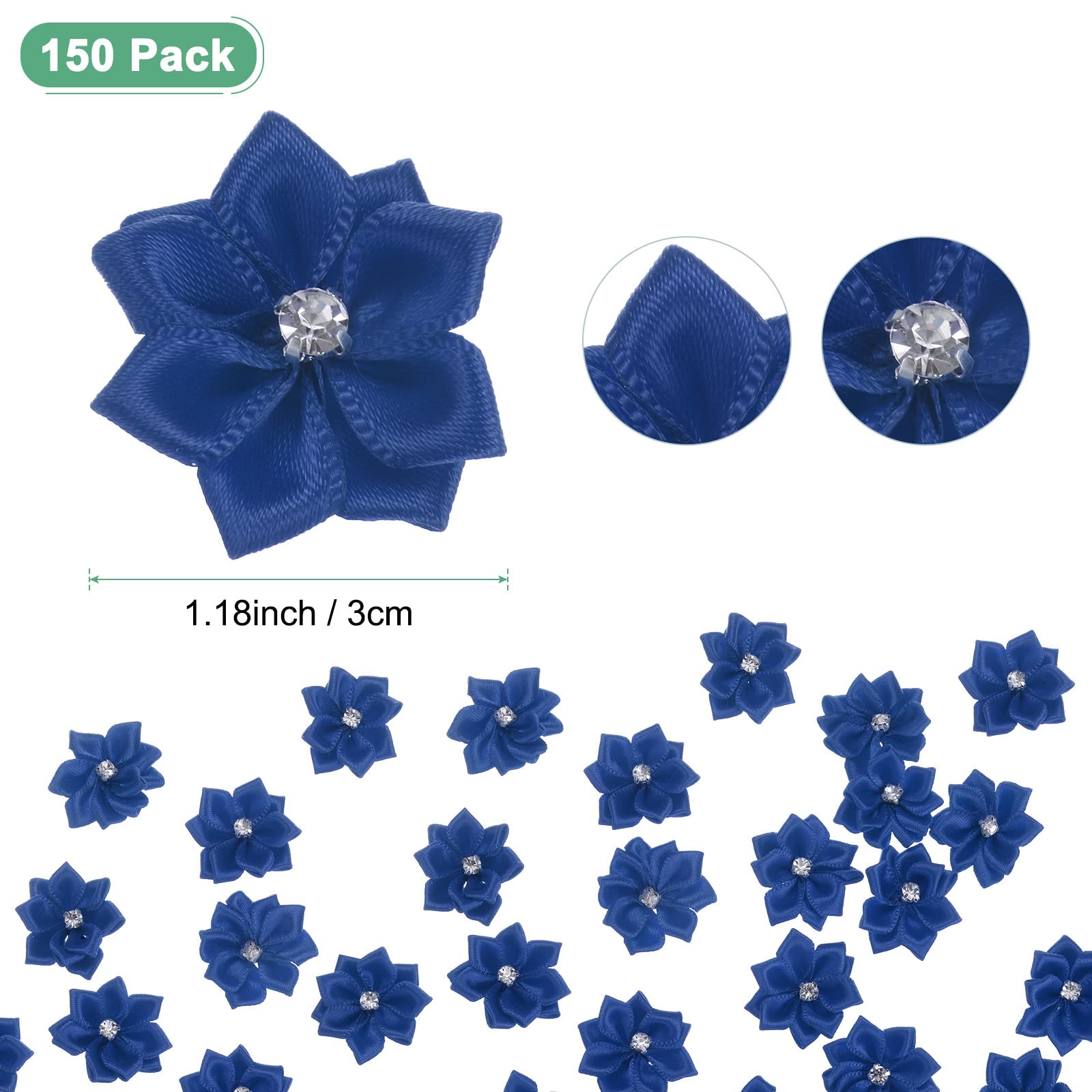 M METERXITY 150-pack Satin Ribbon Flowers - Image 3