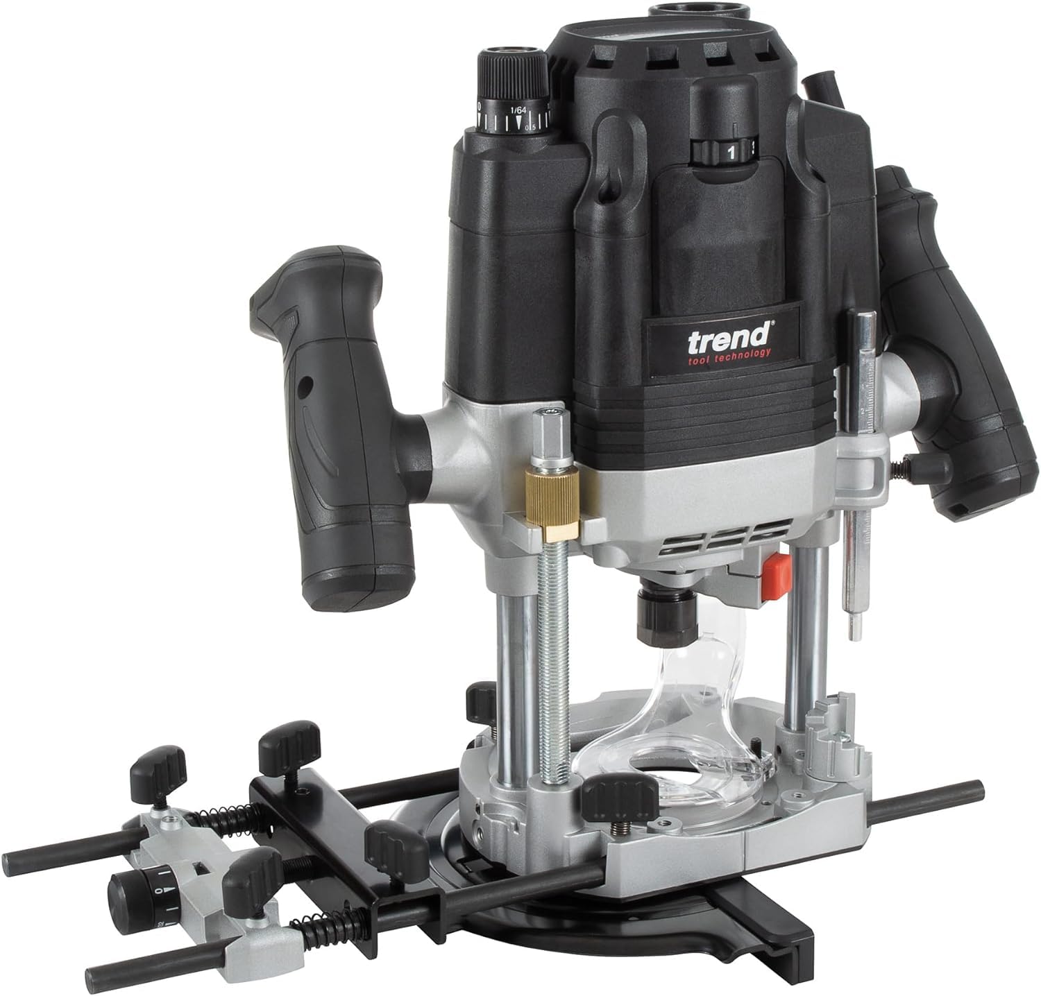 Trend T8 12mm Dual-Mode Oberfräse für die Werkstatt, Entwickelt für den Einsatz per Hand und am Frästisch, 2200 W, 230V, Schwarz, T8EK/EURO