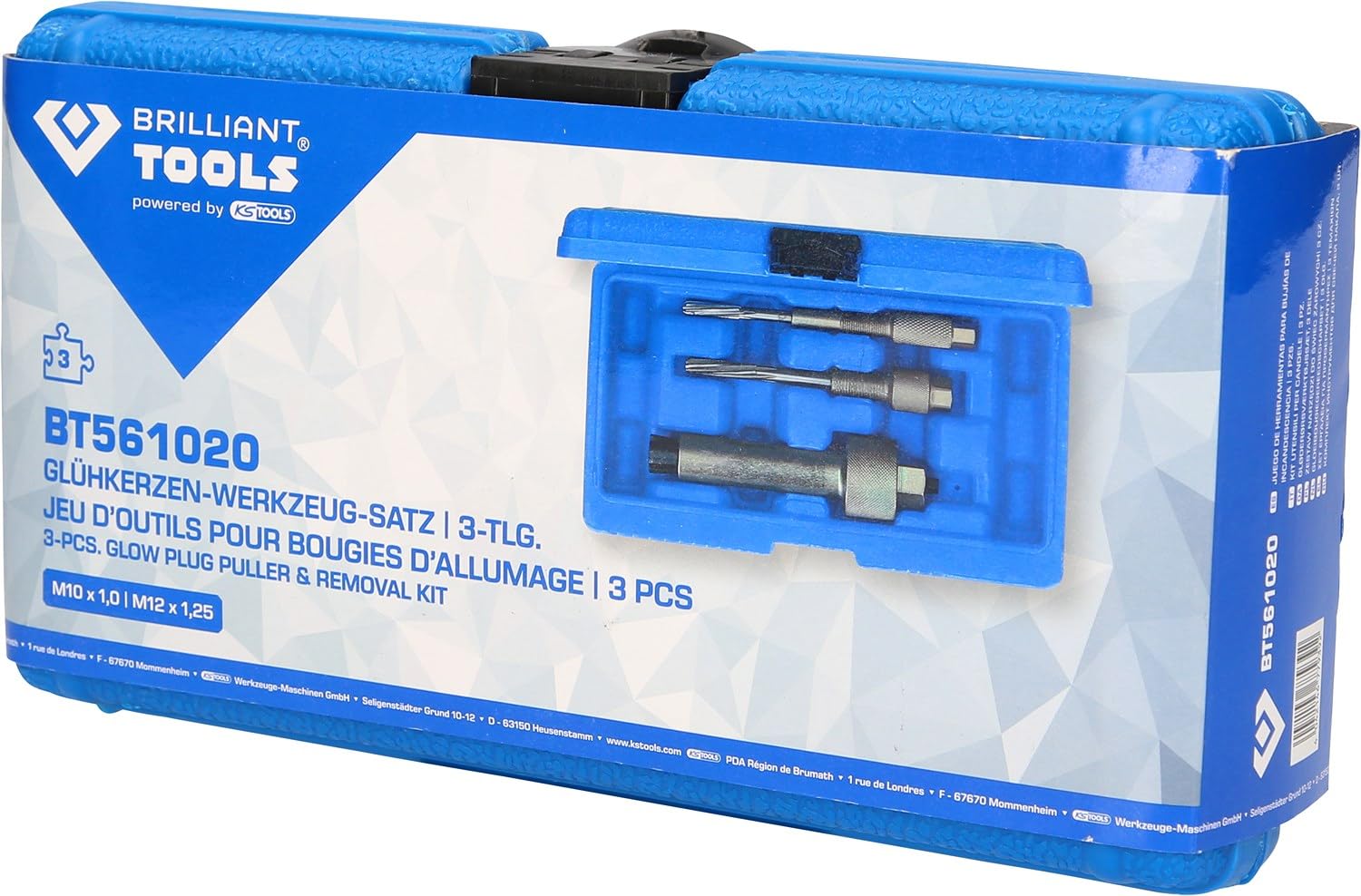 BRILLIANT TOOLS BT561020 Juego de herramientas para bujías de incandescencia, 3 pzs [Powered by KS TOOLS]