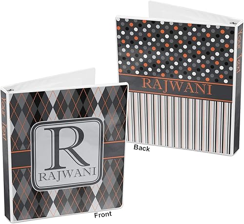 Miniatura 5 de Carpeta personalizada de 3 anillas moderna y elegante con rombos - 1 pulgada