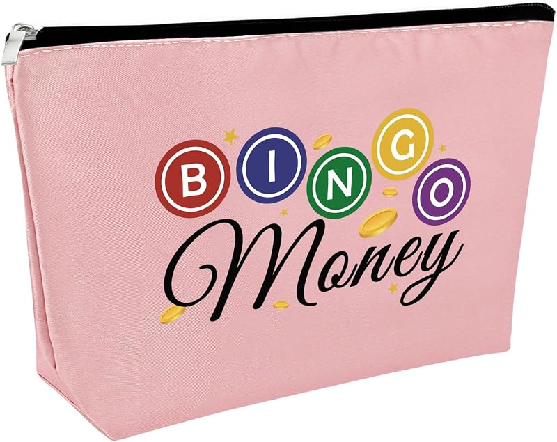 Necessaire Rosa para Cosméticos Sfodiary com Tema de Bingo e Cassino