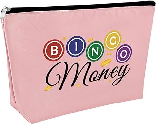 Pink Cosmetic Pouch - Bingo & Casino Themed Makeup Bag - Travel & Gift Ready