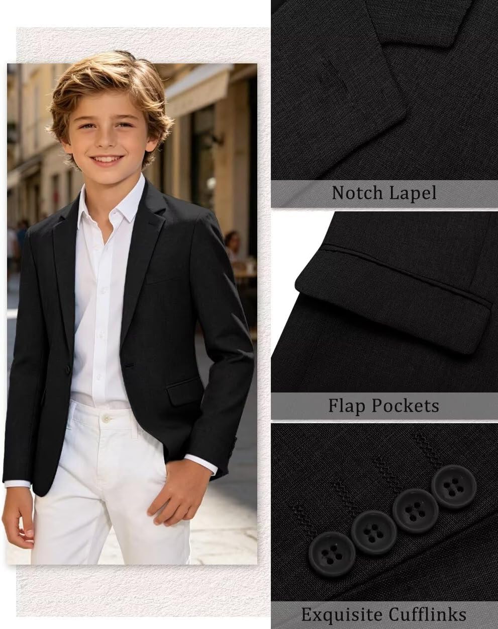 Boys Jacket Suit Blazer Slim Fit One Button Sport Coat for Kids Boy Blazers