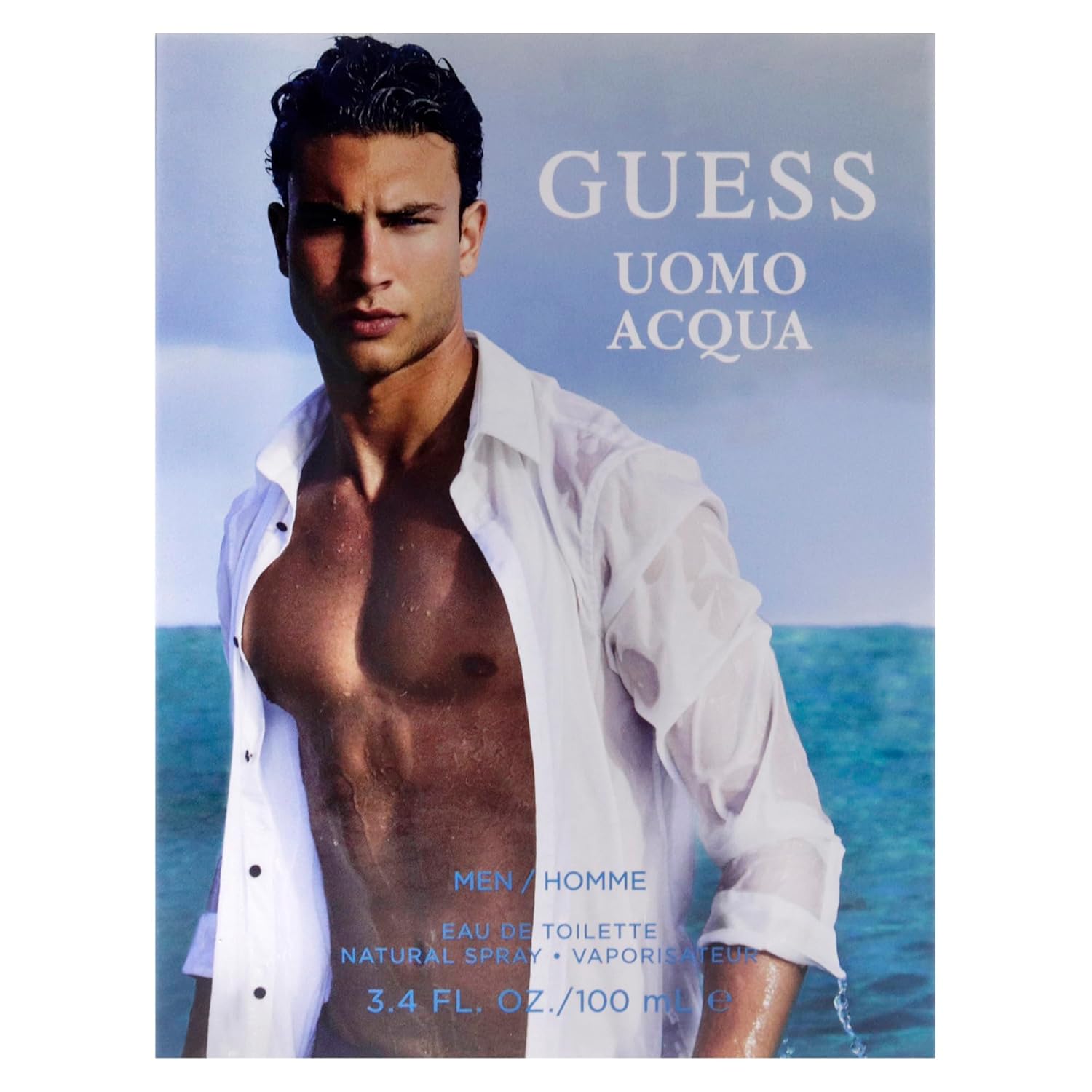 Guess Uomo Acqua Eau de Toilette Cologne Spray For Men, 3.4 Fl. Oz.