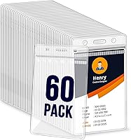 Vista 13 de Paquete de 120 soportes de plástico para insignias, soporte vertical para tarjetas de identificación, transparente, impermeable, con cremallera