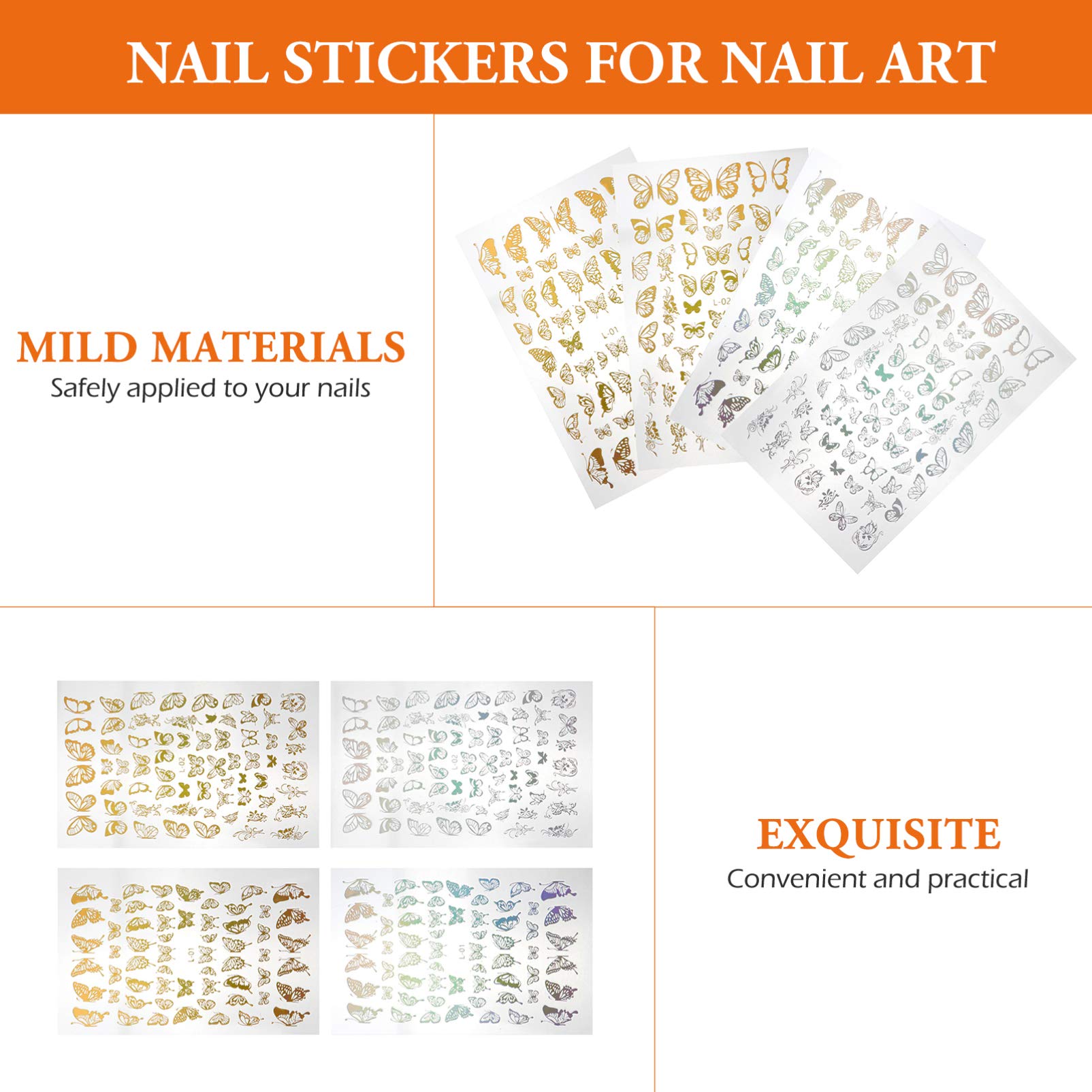3 Set Adesivi Unghie Farfalle Autoadesivi E Decorazioni Per Manicure Te Per Unghie Gel Acriliche E Naturali Per E Personale 12 Fogli*3
