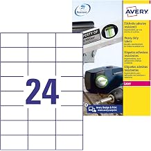 Avery Zweckform L4718 20 Outdoor Waterproof Film Labels 480 Labels 70 x 37 mm 20 Sheets White