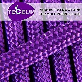 TECEUM Paracord Type III 550 Purple - 200 ft - 4mm - Tactical Rope MIL-SPEC - Outdoor para Cord -Camping Hiking Fishing Gear and Equipment - EDC Parachute Cord - Strong Survival Rope