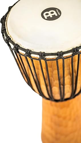 Miniatura 3 de Instrumento circular de tambor de mano Djembe, serie de techo de caoba tallada - NO HECHO EN CHINA - Cuerdas de tejido africano Mali, 2 años de