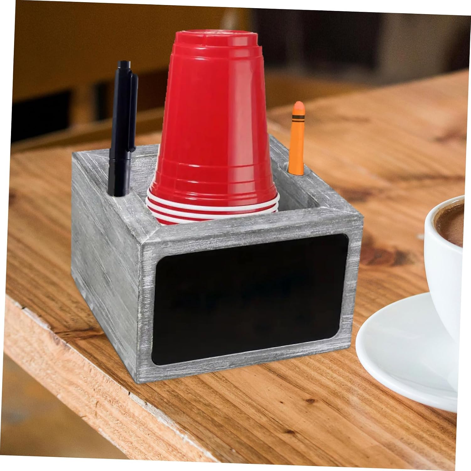 Wooden Cup Storage Box for Kitchen Coffee Mug Organizer Stand Bar Counter Paper Cup Holder Dispenser Elegant Practical for Home Office