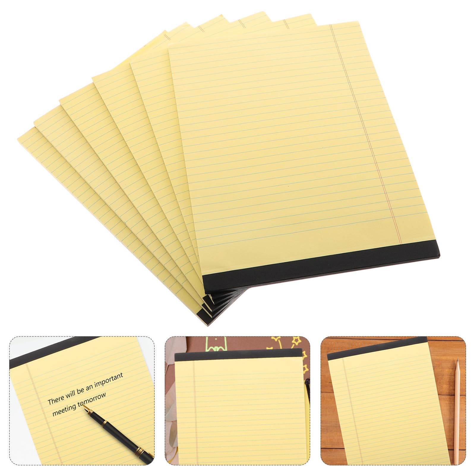 Holibanna Blocco Note per Organizzare Quotidiano A4 Giallo 6 con Pagine a Righe e Layout a Sezioni Carta Polpa Ufficio e Scuola