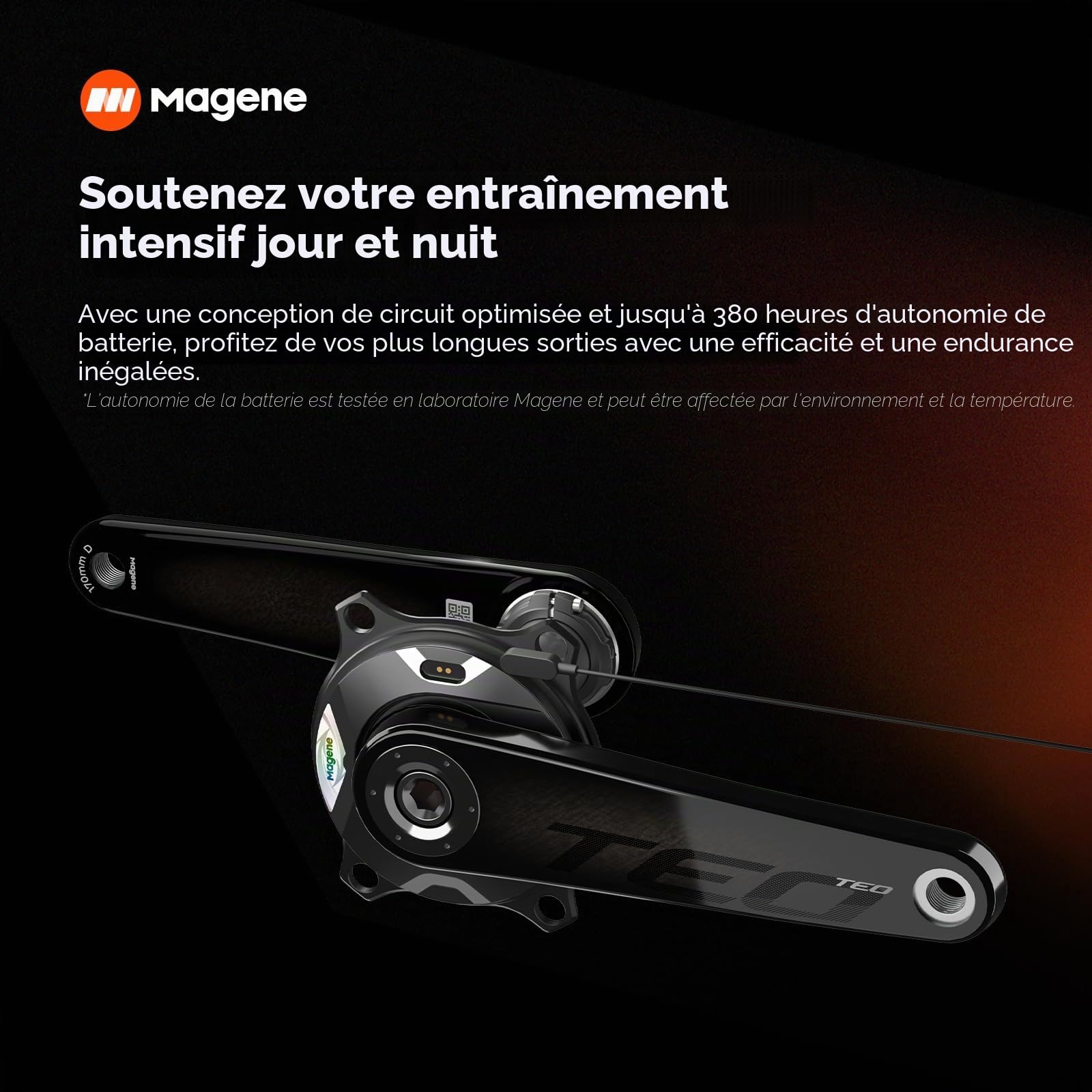 Magene TEO Pédalier P515 avec Capteur de Puissance, 4 Boulons, 110BCD, axe de 29 mm, Bluetooth Ant, Pédale de Cadence, équilibre, Pédalier en Carbone