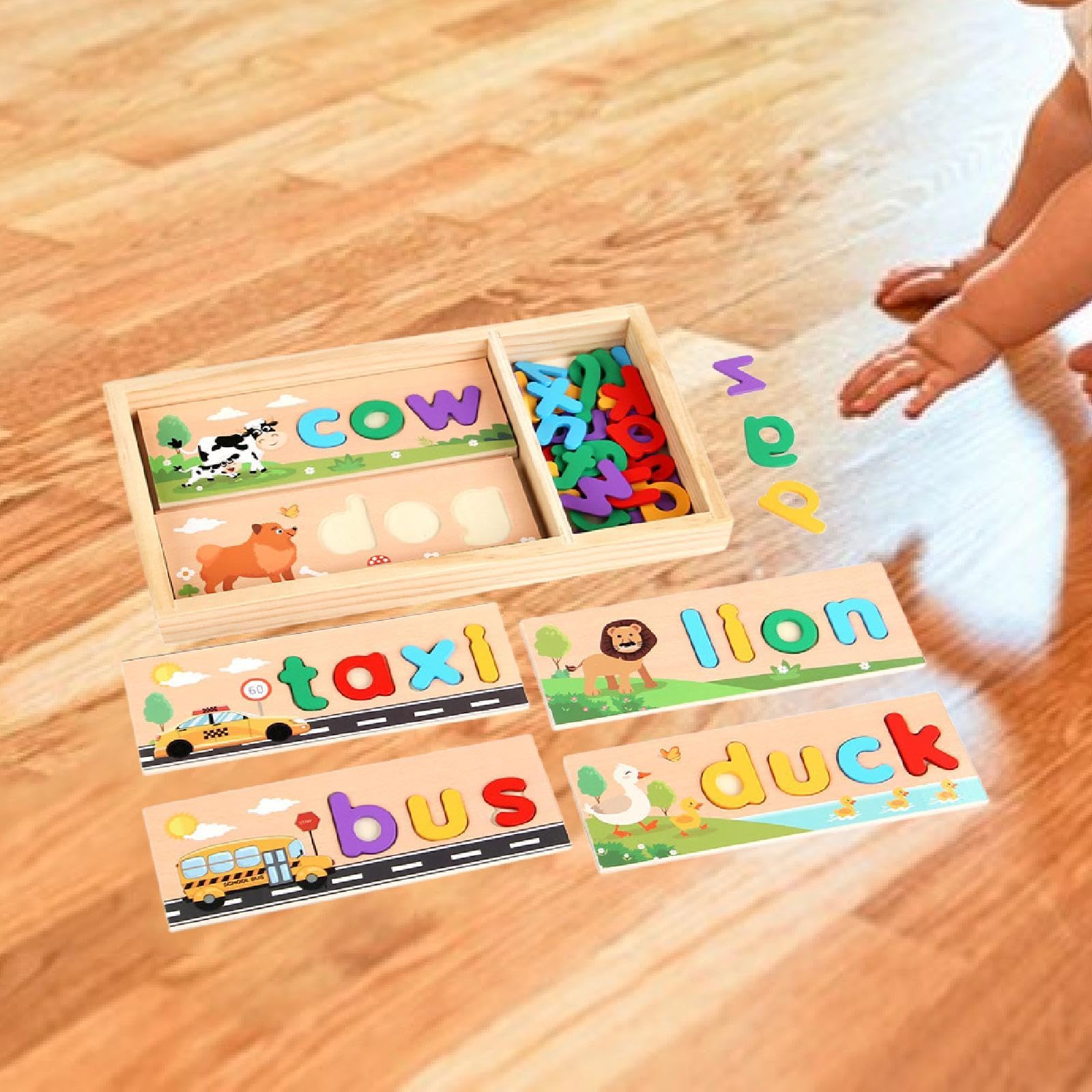 Oshhni Juguetes de Aprendizaje de hechizos de Madera Bloques de construcción de Desarrollo temprano Educativo Interactivos para 2 3 4 5 años para niños para
