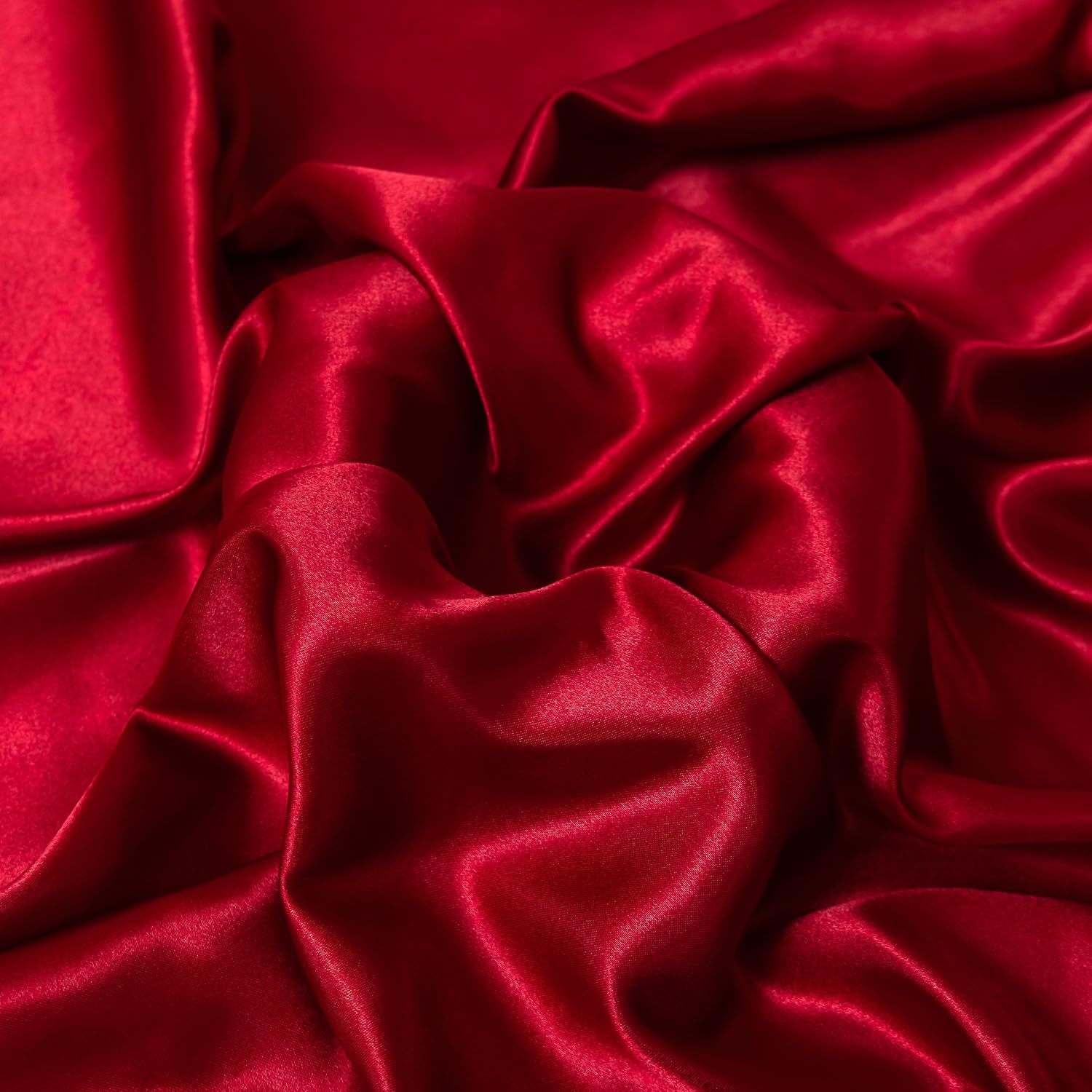 Satin Fabric by The Yard ，60 Inch Wide ，Soft Charmeuse Silk Satin Fabrics for Sewing,Wedding Dress,DIY Craftings, Costumes,Draping,Table Runner,Cloth Napkins (Burgundy, 15 Yard)