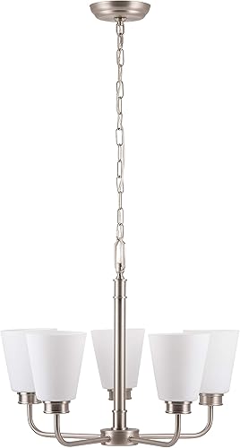 Miniatura 4 de Linea di Liara Annata - Candelabros de 5 luces para comedor sobre mesa, iluminación colgante de níquel cepillado, lámpara moderna de cocina, listado