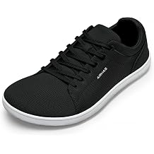 AIRHAS Mens Barefoot Wide Toe Box Shoes Lightweight Walking Shoes Flexible Zero Drop Sneakers for Men Summer Minimalist Casual ShoesBlack/White,10.0