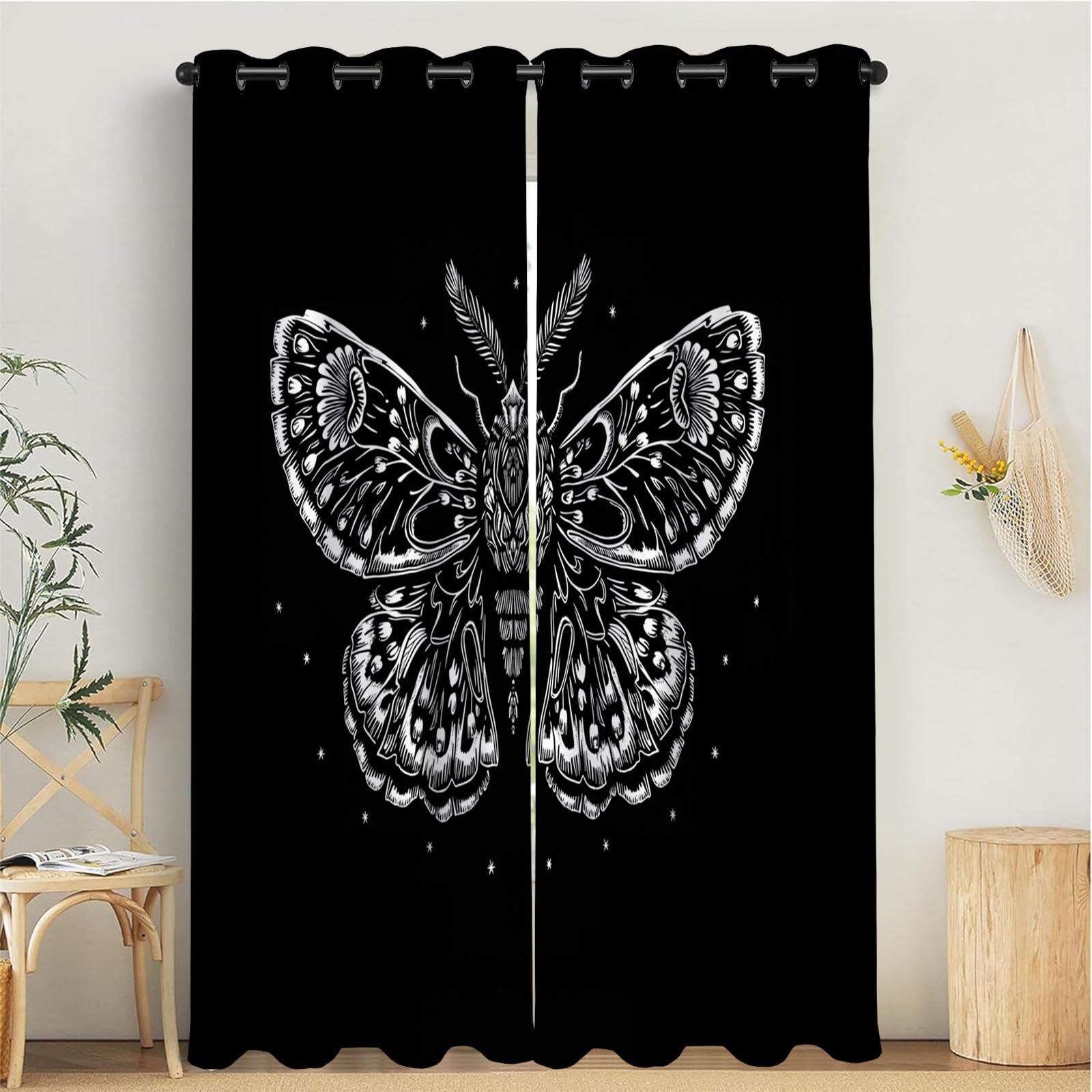 Rideaux occultants pour chambre contre la lumière et le froid rideau thermique noir oeillets