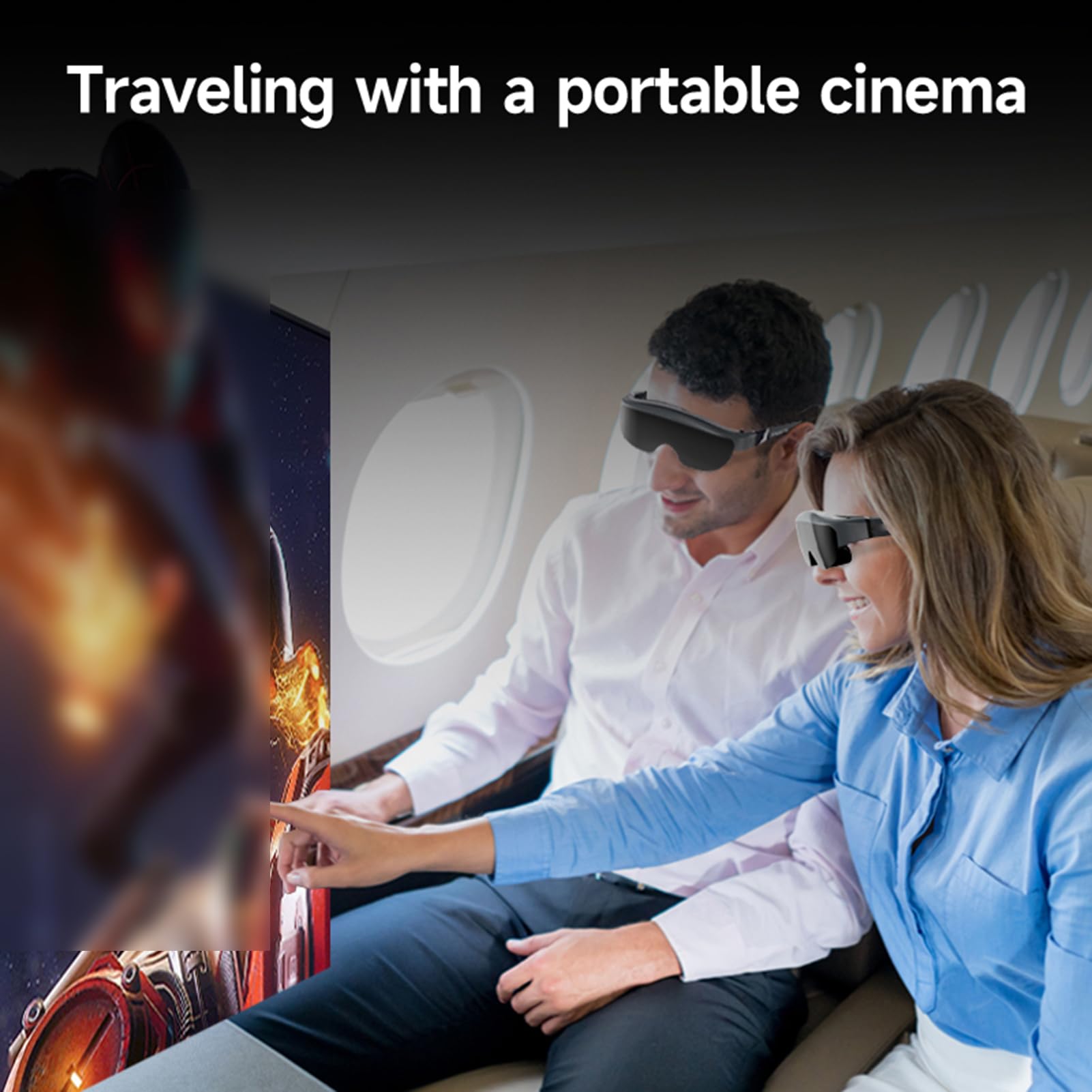 Occhiali Intelligenti HD Virtuali con Regolazione della Miopia, Display per Home Cinema e Giochi