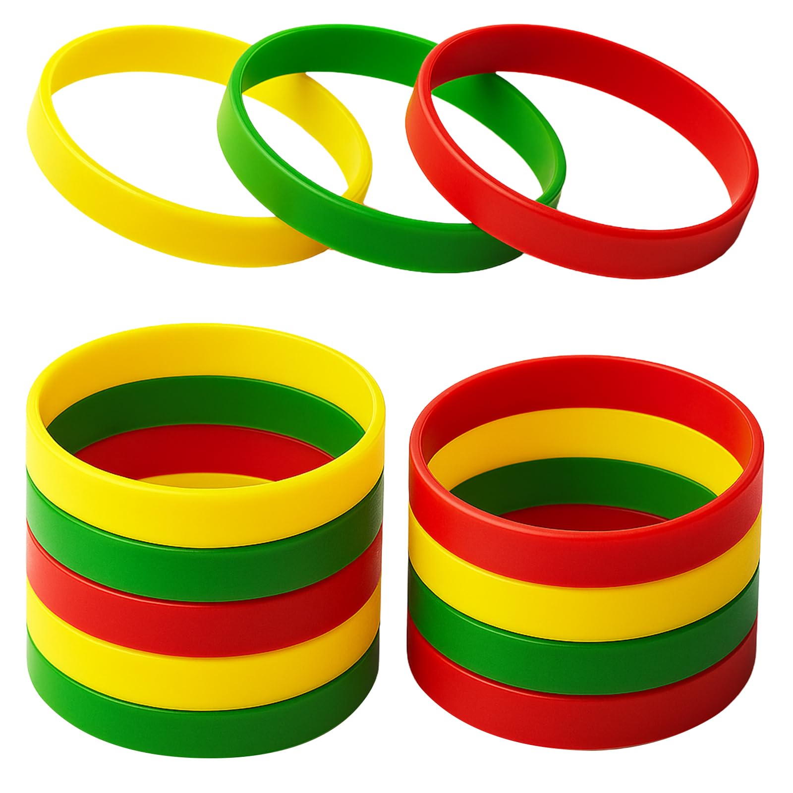 GOGO 12 PCS Adult Rubber Bracelets for Football Game, Silicone Wristbands, Party Accessories