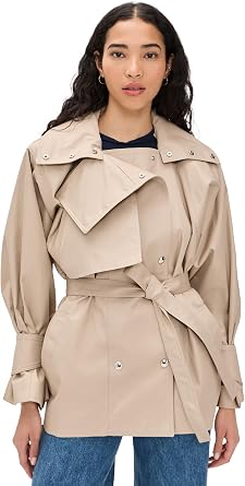 IRO Womens Ralya Short Belted Trench Coat
