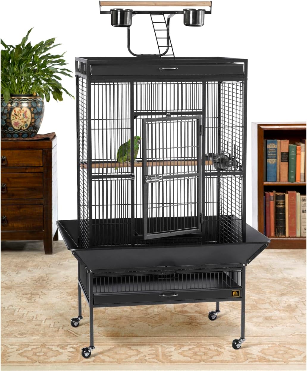 Prevue Hendryx Signature Select Series Wrought Iron Bird Cage in Black