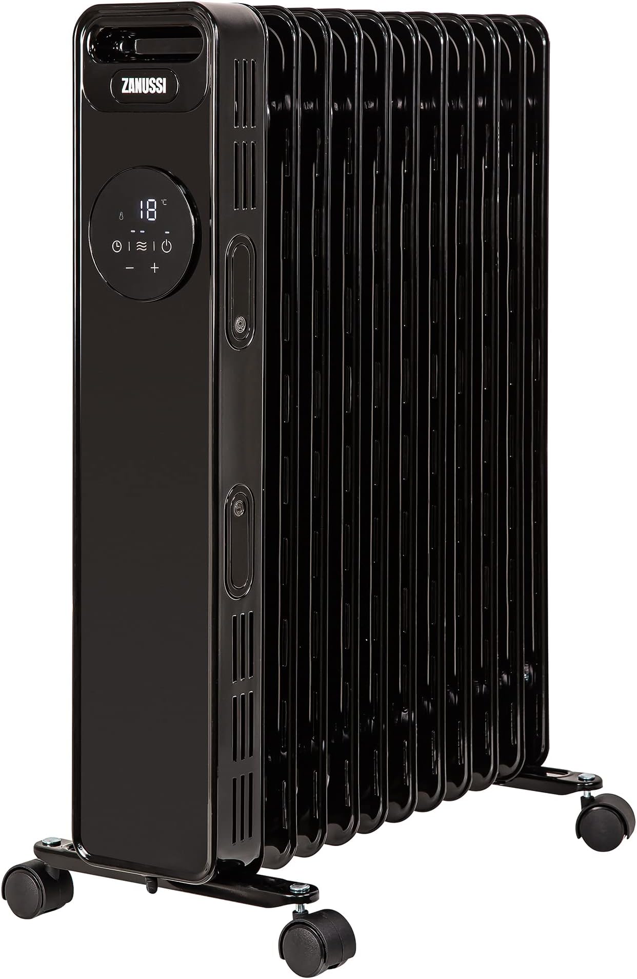 Zanussi 2300W Oil Filled Radiator 11 Fin Portable Electric Heater & Remote Control, Black, Display & 24 Hour Timer, Adjustable Thermostat, 3 Heat Settings, Safety Cut-off, 20 m sq Room Size ZOFR5005B
