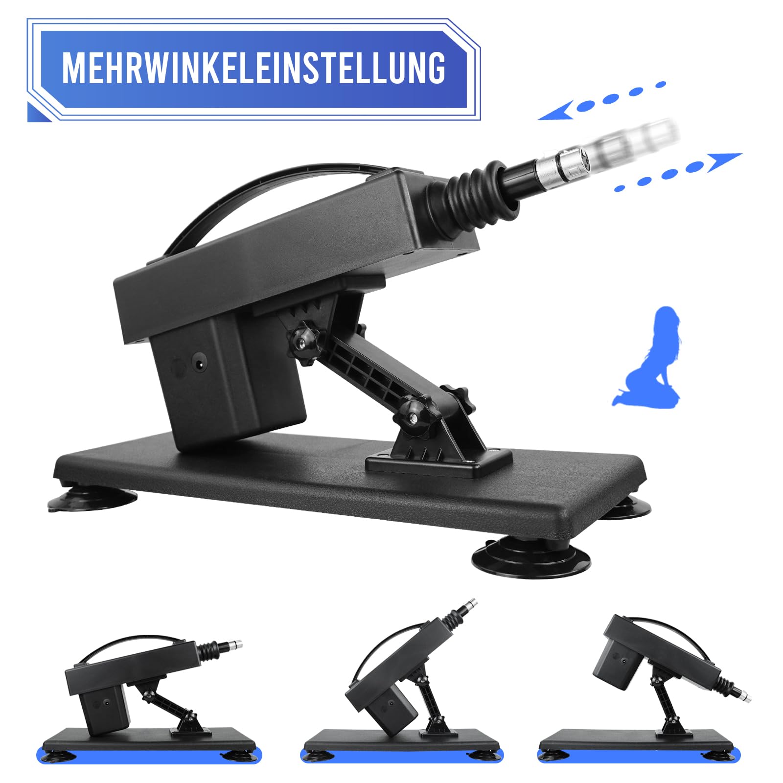 Sexmaschine Fuck Machine Fickle Maschinen & geräte Sexspielzeug für Paare Extrem Sex Masturbations Anal Dildo und Saugnapf-Adapter 6*Dildo Fickmaschine für Frauen Männer (Matte-black)