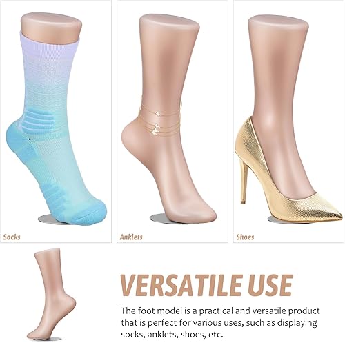 Miniatura 6 de EXCEART Modelo de calcetín de pie de maniquí, exhibición de calcetines de pie femeninos magnéticos, pulsera de tobillo para calcetines cortos,