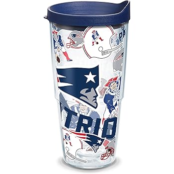 Amazon Com Tervis New England Patriots Rush Stainless Steel Tumbler With Lid 20 Oz Silver Tumblers Water Glasses